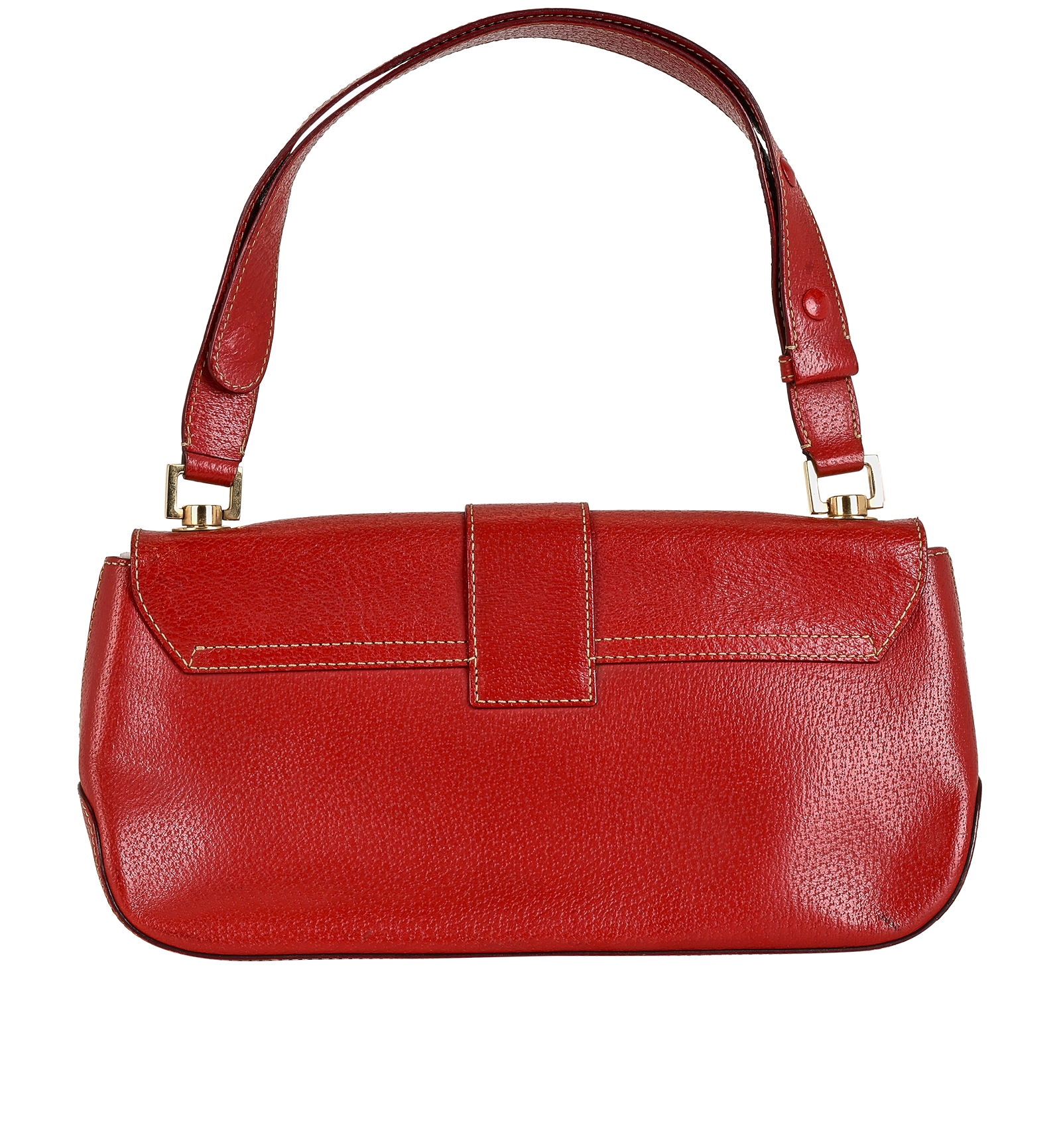 Gancini Flap Shoulder Bag, &pound;180, Handbags, Red, Leather, Back view